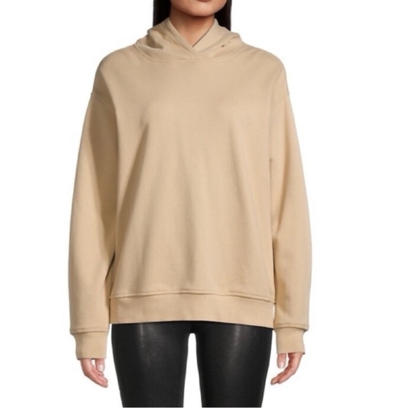 Hudson Jeans Back Cut out Cotton Hoodie Women’s Small Tan Camel Neutral Fall - Picture 2 of 16